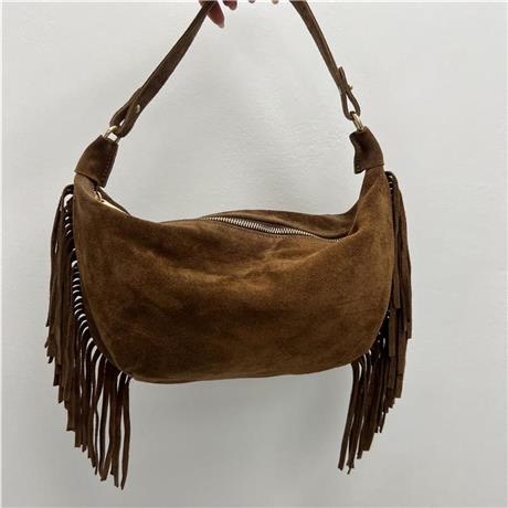 Borsa mezzaluna con frange WEST